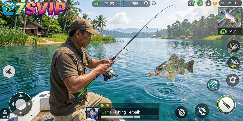 Tampilan gameplay 7SVIP yang memukau dengan suasana memancing.