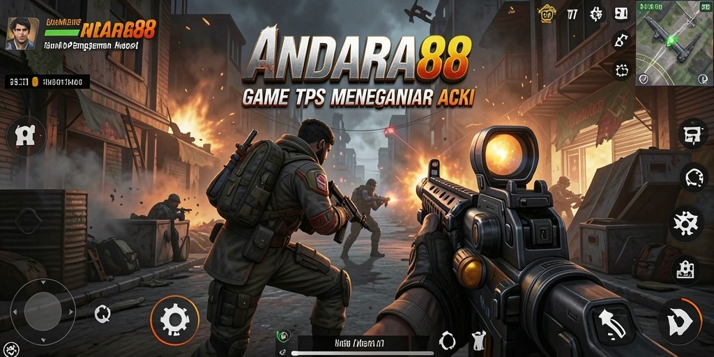 Tampilan menegangkan dari gameplay ANDARA88 dalam pertempuran TPS.