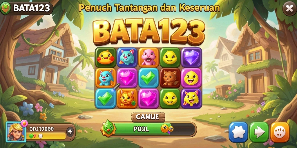 Screenshot gameplay BATA123, menunjukkan keasyikan permainan Match-3.