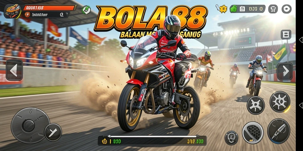 Tampak aksi balapan motor yang seru dalam BOLA88.