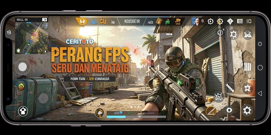 Tampilan seru dari gameplay FPS CERITOTO yang penuh aksi.