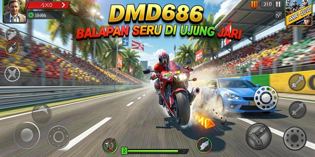 Tampilan gameplay DMD686 yang mendebarkan dan penuh aksi.