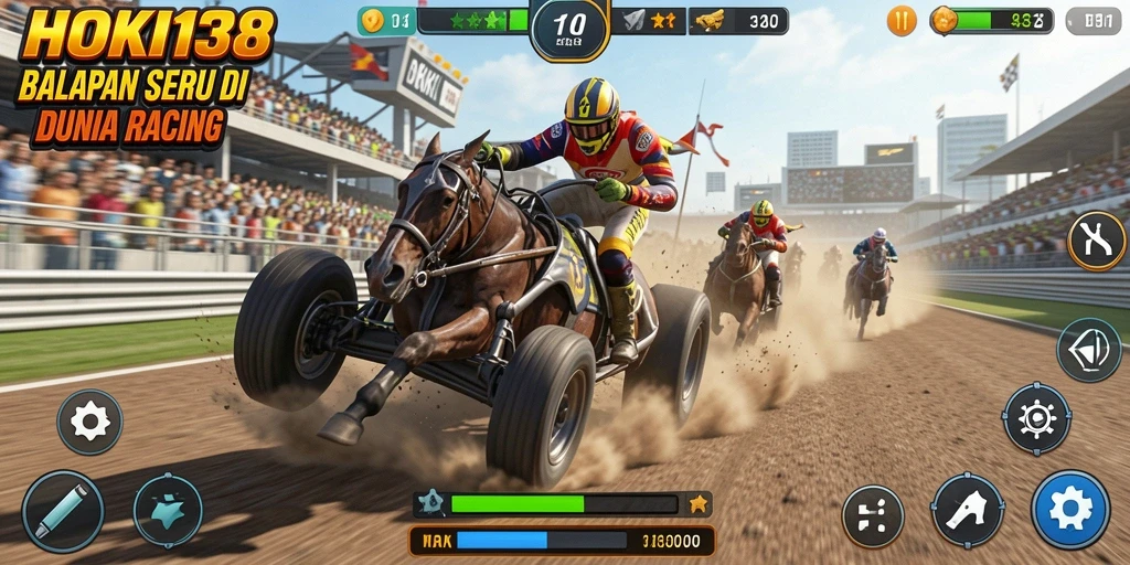 Gameplay HOKI138 yang menegangkan saat balapan.