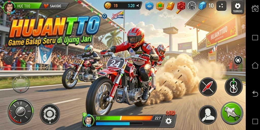 Gameplay racing seru dengan mobil balap yang menakjubkan.