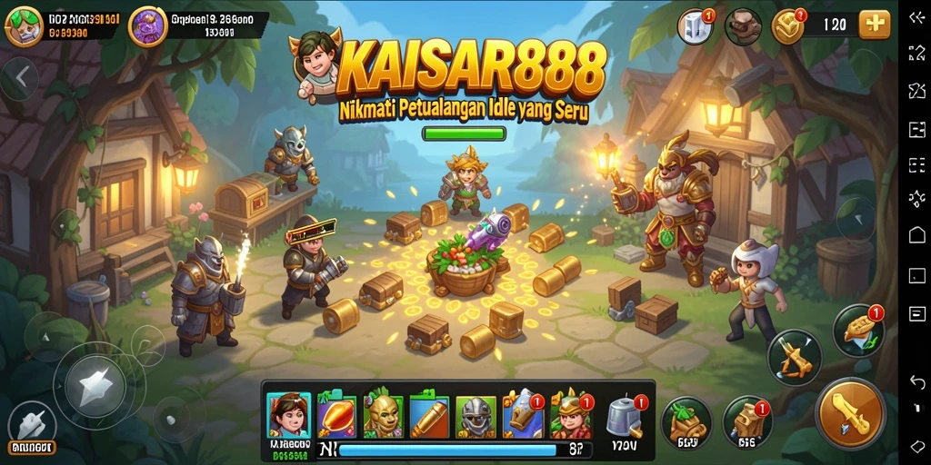 Tampilan seru gameplay KAISAR888 dengan karakter Idle yang aktif.
