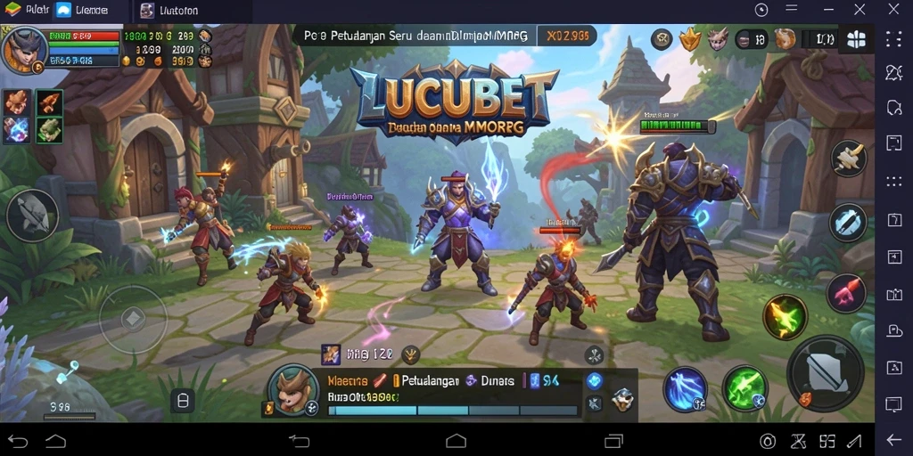 Tampilan aksi seru dalam permainan LUCUBET yang penuh petualangan MMORPG.