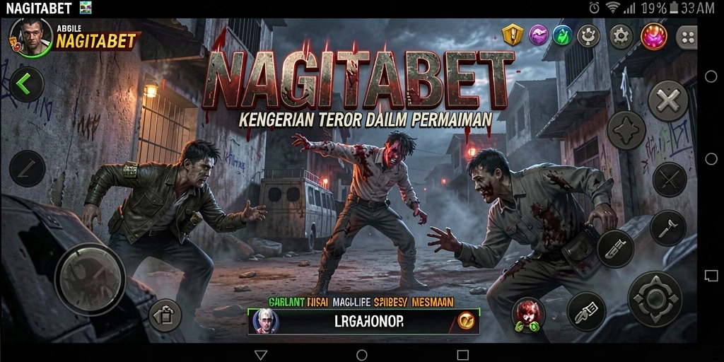 Gameplay menegangkan NAGITABET dengan suasana menyeramkan.