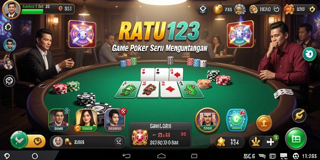 Tampilan gameplay Poker yang seru dan menantang di RATU123.