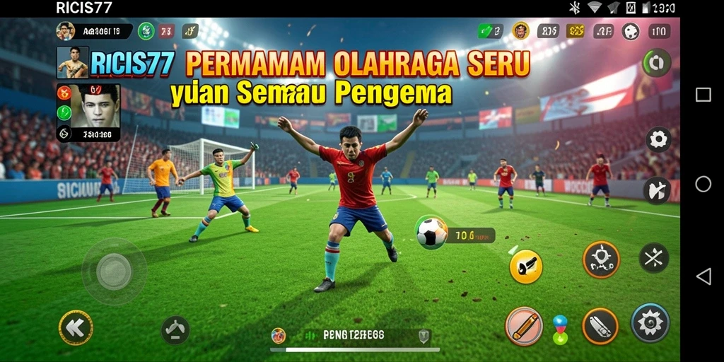 Tampilkan gameplay seru RICIS77 dengan aksi olahraga mendebarkan.