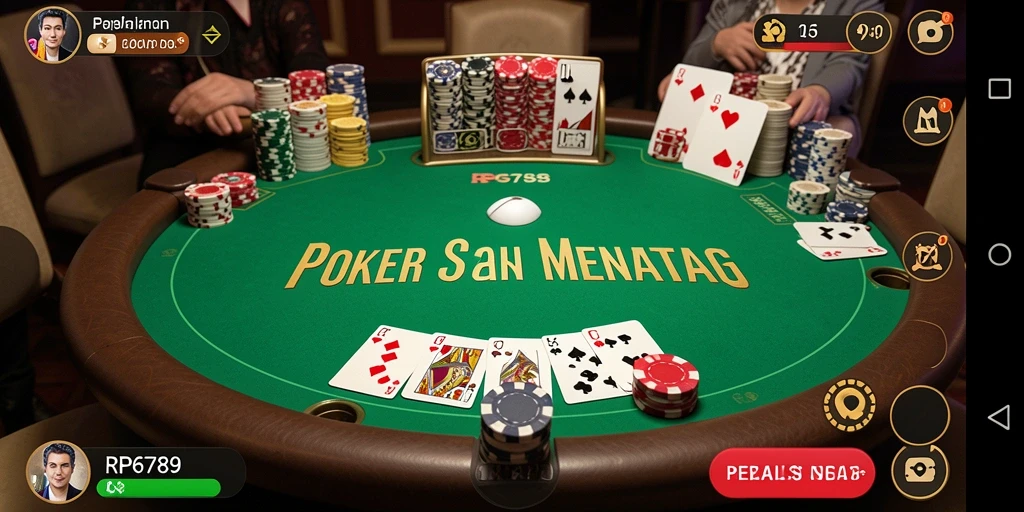 Tampilan seru dari gameplay Poker di RP6789.