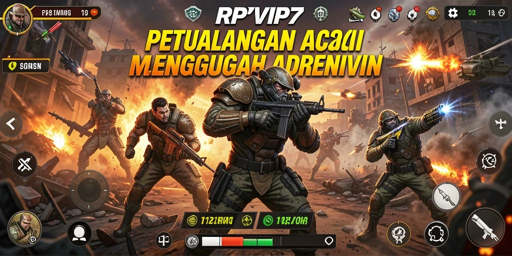 Tampilan gameplay RPVIP7 yang penuh aksi di medan perang.