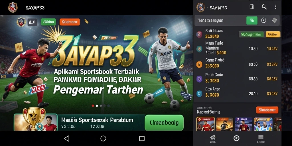 Tampilan menarik aplikasi Sportsbook SAYAP33 dengan berbagai pilihan taruhan.