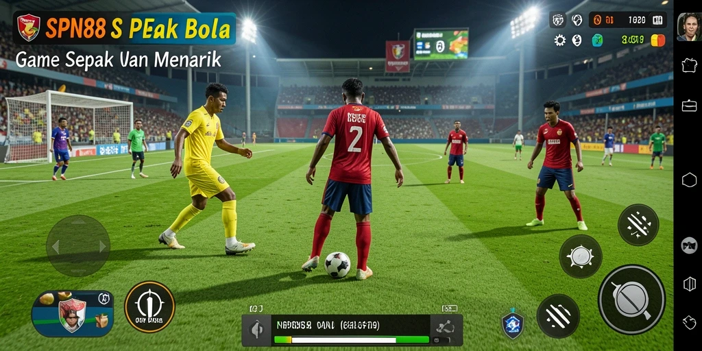 Tampilan gameplay seru sepak bola di SPN88.
