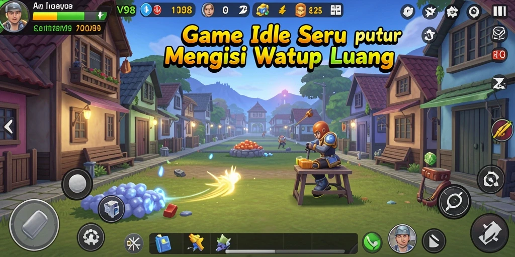 Tampilan interaksi gameplay V98 dengan elemen Idle yang menarik.