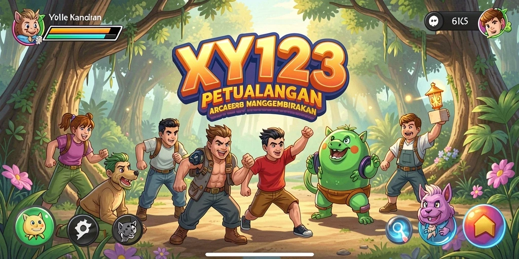 Screenshot gameplay seru YY123 dengan grafis penuh warna.