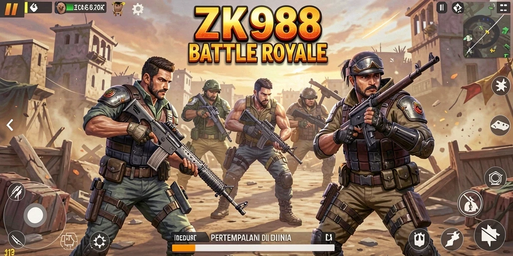 Gameplay ZK988 yang intens dan seru dalam pertempuran Battle Royale.
